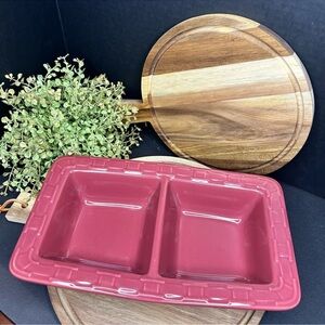 Ceramic Divided Serving Dish - Mauve